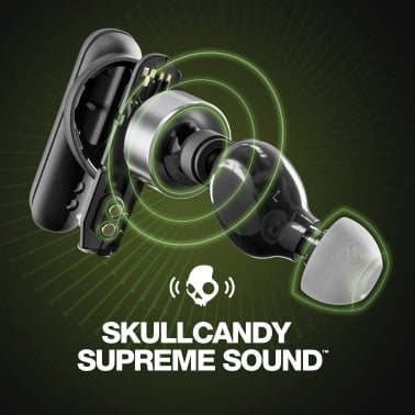 Skullcandy® Smokin’ Buds® Bluetooth Earbuds with Microphone, True Wireless with Charging Case, True Black
