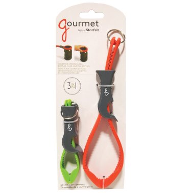 Gourmet By Starfrit® Set of 2 Jar Openers, Red/Gray, Green/Gray