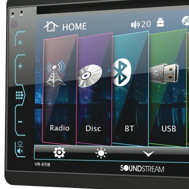Soundstream® VR-65B 6.2-Inch Double-DIN DVD Head Unit with Bluetooth®