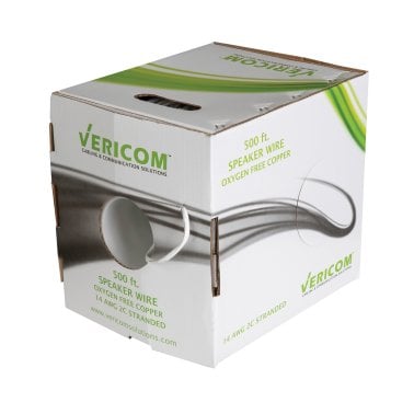 Vericom® 14-Gauge 2-Conductor Stranded Oxygen-Free Speaker Cable, 500 Ft.