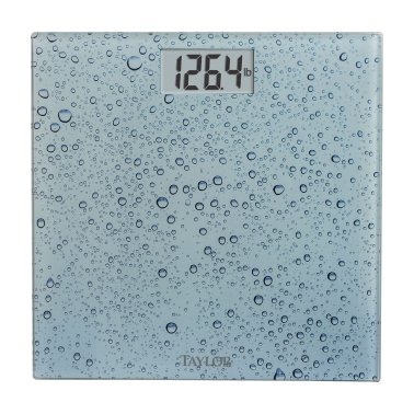 Taylor® Precision Products Digital Glass Waterdrop Bathroom Scale, 400-Lb. Capacity