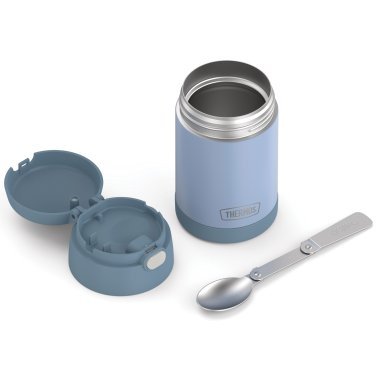 Thermos® 16-Ounce FUNtainer® Vacuum-Insulated Stainless Steel Food Jar with Folding Spoon (Denim Blue)