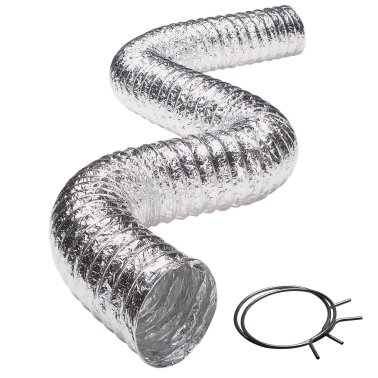 Deflecto® 3-Ply 4-In. Class 1 Flexible Aluminum Duct with Spring Clamps (8 Ft.)
