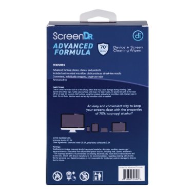 Digital Innovations ScreenDr™ Advanced Formula Device and Screen Cleaning Wipes with Microfiber Cloth, 120 Count