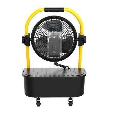 GeekAire® Variable-Speed 12-In. Rechargeable Outdoor High-Velocity Misting Floor Fan with Removeable Battery Power Bank and 2.9-Gal. Water Tank