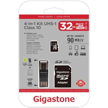Gigastone® Prime Series microSD™ Card 4-in-1 Kit (32 GB)