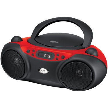 GPX® Sporty CD/Radio Boom Box, Red and Black, BC232R