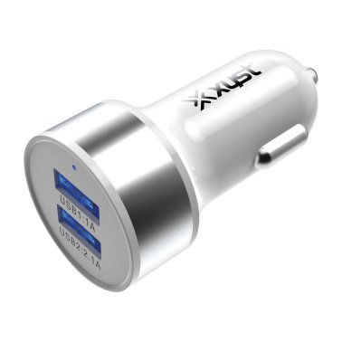 XYST™ 2.4-Amp Dual USB Car Charger (White)