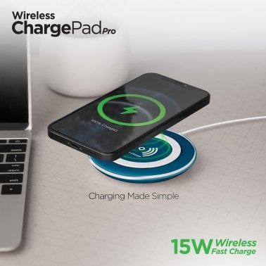 HyperGear® ChargePad Pro 15-Watt Wireless Fast-Charger Pad (Blue)