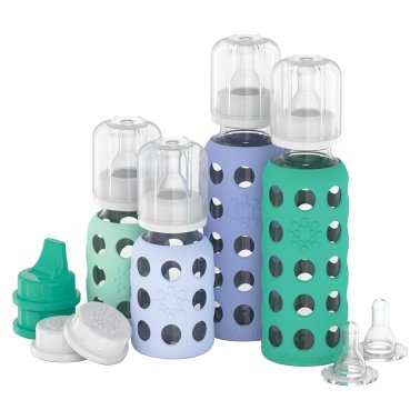 Lifefactory® 4-Glass Baby Bottle Starter Set (Mint/Blanket/Blueberry/Kale)