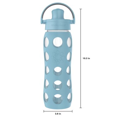 Lifefactory® 22-Oz. Glass Water Bottle with Active Flip Cap and Protective Silicone Sleeve (Denim)