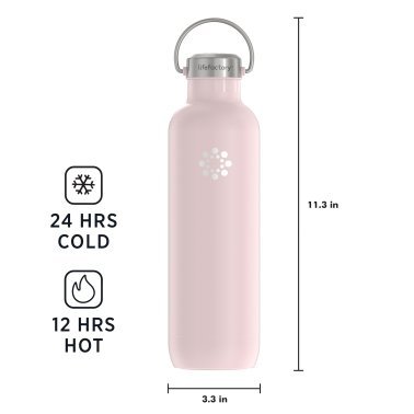 Lifefactory® 32-Oz. Stainless Steel Vacuum-Insulated Sport Bottle (Desert Rose)