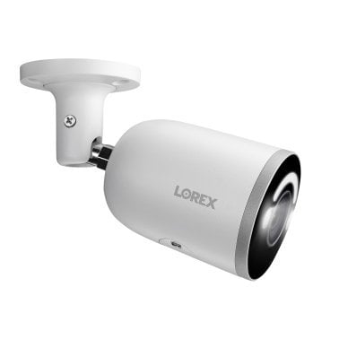 Lorex® 4K 8.0-MP Smart AI PoE IP Wired Security Bullet Camera with Lighting and Deterrence, White