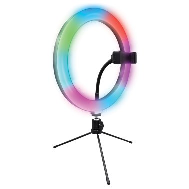 Supersonic® PRO Live Stream 10-Inch LED Selfie RGB Ring Light with Tabletop Stand