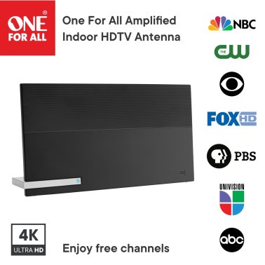 One For All® Suburbs Line Pro Amplified Indoor Flat HDTV Antenna with Automatic Gain Control