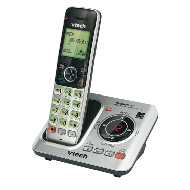 VTech® DECT 6.0 Corded Cordless Expandable Phone Combo with Caller ID, Call Waiting, and Answering System, Silver and Black (1-Handset System)