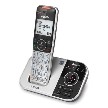 VTech® Bluetooth® DECT 6.0 Expandable Cordless Phone with Connect to Cell™ and Answering System (1 Handset; Black)
