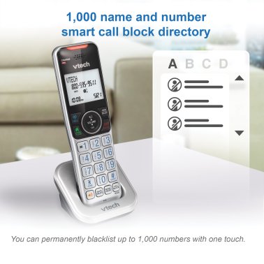 VTech® Bluetooth® DECT 6.0 Expandable Cordless Phone with Connect to Cell™ and Answering System (1 Handset; Black)