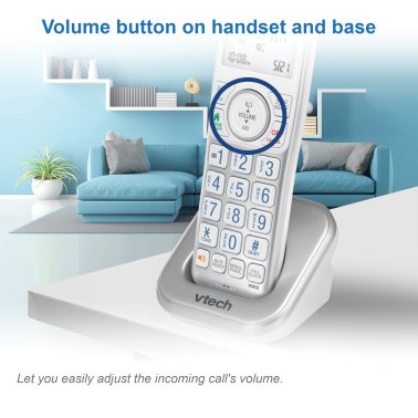 VTech® Bluetooth® DECT 6.0 Expandable Cordless Phone with Connect to Cell™ and Answering System (1 Handset; Silver)