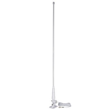 Tram® Pretuned VHF 3-dBd-Gain Marine Rachet-Mount 46-Inch Fiberglass Antenna with RG58 Cable and FME-Female Connector with PL-259 Adapter