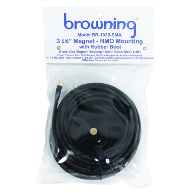 Browning® Premium 3-5/8-Inch NMO Magnet Mount with Rubber Boot and Preinstalled SMA-Male Connector