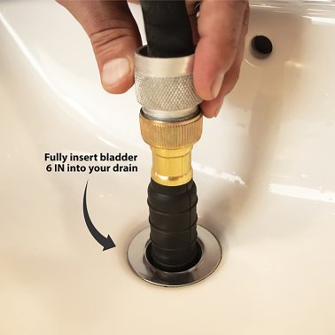 DrainX® Hydro-Pressure Dual-Valve Drain-Cleaning Bladder (Fits 1.5 In. to 3 In.)