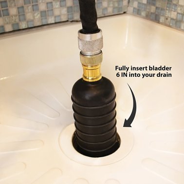 DrainX® Hydro-Pressure Dual-Valve Drain-Cleaning Bladder (Fits 4 In. to 6 In.)