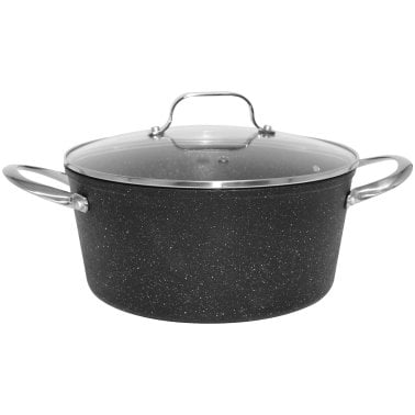 THE ROCK™ by Starfrit® 6-Quart Stockpot/Casserole with Glass Lid & Stainless Steel Handles