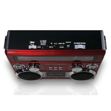 Dolphin® Audio RETROBOX™ Portable Mini Bluetooth® Speaker (Red)