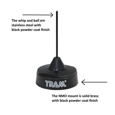 Tram® 200-Watt Pretuned 410 MHz to 490 MHz Black-Nut-Type Quarter-Wave Antenna with NMO Mounting