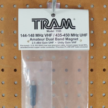 Tram® 100-Watt Pretuned Dual-Band 144 MHz to 148MHz VHF/435 MHz to 450 MHz UHF Amateur Radio Antenna Kit with Magnet Mount and Cable
