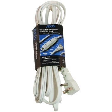3-Prong 3-Outlet Wall-Hugger Indoor Grounded Extension Cord (White)