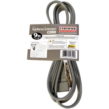 Certified Appliance Accessories 15-Amp Grounded Appliance Extension Cord, 9ft