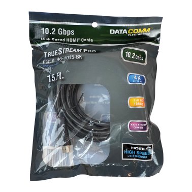 DataComm Electronics TrueStream Pro 10.2 Gbps High-Speed HDMI® Cable with Ethernet (15 Ft.)