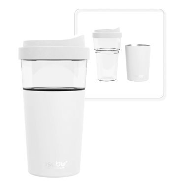 ASOBU® Vista 20-Oz. Stainless Steel Clear-Insulation Tritan™ Coffee Mug (White)
