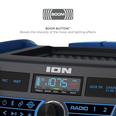 ION® Explorer™ XL Portable Bluetooth® All-Weather Speaker with Microphone, Stereo-Link™, and Premium 5-Speaker Sound
