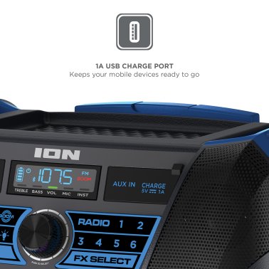 ION® Explorer™ XL Portable Bluetooth® All-Weather Speaker with Microphone, Stereo-Link™, and Premium 5-Speaker Sound