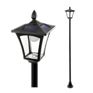 Home Zone Security® 65-In. Decorative Solar Black Lamp Post