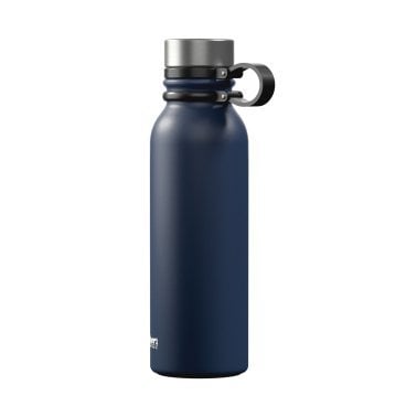 Outdoors Professional 20-Oz. Stainless Steel Double-Walled Vacuum-Insulated Travel Bottle with Leakproof Screw Cap (Navy Blue)