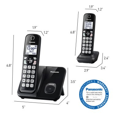 Panasonic® KX-TDG61X Corded Cordless Phone with Call Blocking, Black (3 Handset)