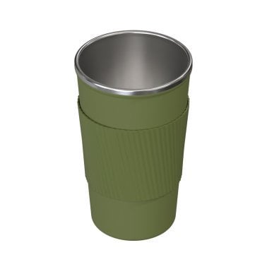 Outdoors Professional Stainless Steel Double-Walled Vacuum-Insulated Coffee Cup with Spillproof Lid (17.2 Oz.; Olive Green)