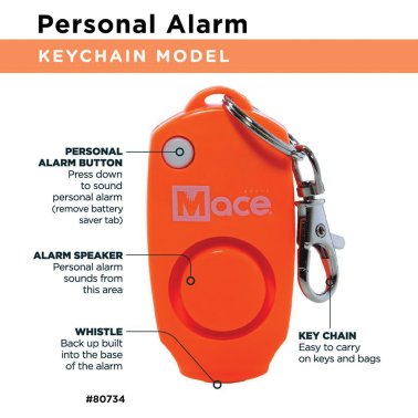 Mace® Brand Personal Alarm Key Chain (Orange)