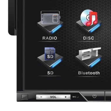 Power Acoustik® 7-In. Car In-Dash Unit, Single-DIN with LCD Touchscreen, DVD Receiver, and Bluetooth®