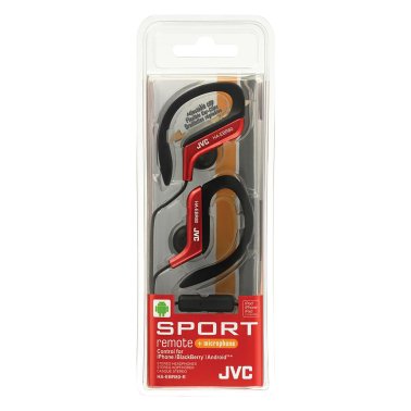 JVC® Sport In-Ear Ear Clip Sport Headphones with Microphone and Remote, HA-EBR80 (Red)