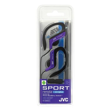 JVC® Sport In-Ear Ear Clip Sport Headphones with Microphone and Remote, HA-EBR80 (Blue)