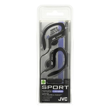 JVC® Sport In-Ear Ear Clip Sport Headphones with Microphone and Remote, HA-EBR80 (Black)
