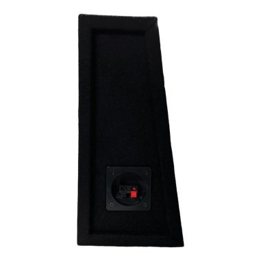 King Boxes AKT112S 12-In. Wedge-Style Single-Speaker Black Carpeted Enclosure for Truck