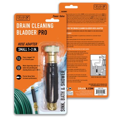 DrainX® Hydro-Pressure Dual-Valve Drain-Cleaning Bladder (Fits 1 In. to 2 In.)
