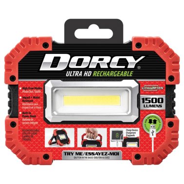 Dorcy® Ultra HD USB-Rechargeable Utility Light with Power Bank