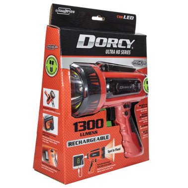 Dorcy® Ultra HD 1,300-Lumen Rechargeable Spotlight + Power Bank